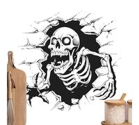 Wezalget Halloween Wall Stickers - Spooky Skeleton Decals - Halloween Window Clings Decorations for Haunted House, Home and Bathroom