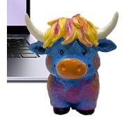 Wezalget Highland Cow Figurine,Yak Sculpture Ornaments | Handcrafted Cattle Figurine Ornament for Kitchen Study Workplace Home Living Room Desktop Bookshelf Decor