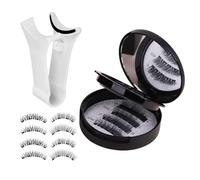 Wezalget Magnetic Lashes for Women,Waterproof False Eyelashes with Applicator - 2 Pair Portable Make Up Supplies, False Lashes for Home, Studio, Travel
