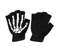 Wezalget Skeleton Cycling Gloves - Halloween Half Finger Mittens Glow In The Dark,Halloween Skeleton Mittens for Running, Outdoor Cycling, Skiing