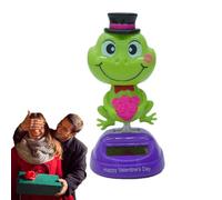 Wezalget Solar Dancing Frog,Swinging Animated Dancer - No Battery Required Solar Portable Powered Bobble Head Frog For Desktop Car Ornaments