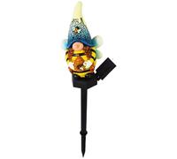 Wezalget Solar Garden Gnome Statue - Decorative Bee Figurine Lights for Outdoor Fairy Garden Accessories