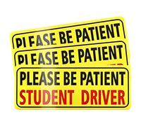 Wezalget Student Driver Magnet | 3X Novice Beginner Learner Bumper Stickers - Magnetic Removable Cling Funny Student Driver Car Window for Teen, Senior, Patient, Elderly Drivers
