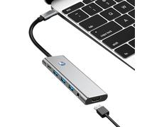 Wezalget USB C Hub for Laptop,Portable USB C Adapter Multiport - Expander Adapter Supporting Data Transmission Tool for Offices Employees Tech Enthusiasts Professionals Presenters Home Meetings