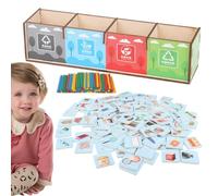 Wezalget Waste Management Toy - Environmental Awareness Sorting Game - Recognition Cards Interactive Kids Play Set for Birthday Children's Day Easter Activities