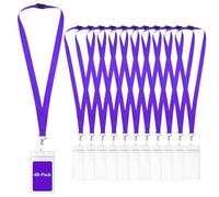 WEZEBEL 48-Pack Purple Breakaway Lanyards with Waterproof Badge Holders, Polyester Neck Straps for ID Cards, Events, Office, and Schools