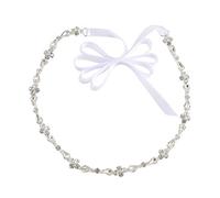 WEZTEZ Thin Bridal Belt Bridesmaid Sash Crystal Wedding Belt with Rhinestones Pearls for Women Dress Accessories - white - One Size