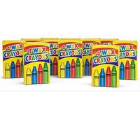 WF Graham 10 Pack Wax Crayons for Party Bags, Colouring Books & Kids Activity Packs - Assorted Coloured Crayons for Children’s Crafts, School Rewards, Parties & Events