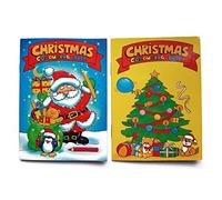 WF Graham 12 Mini Christmas Colouring Books A6 - Girl or Boys Party Bag Fillers