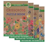 WF Graham Eco-Friendly Criss Cross Crossword Puzzle Books for Adults | Plastic-Free Crossword Books, Brain Teasers | Over 130 Criss Crosses in Each | Set of 4