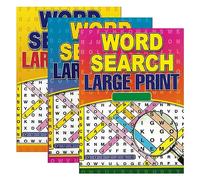 WF Graham Pack of 3 Assorted A4 Large Print Word Search Books for Adults | Travel Games Puzzle Books for Adults | Word Games and Word Puzzles, Gifts for Partially Sighted People