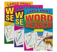WF Graham Pack of 3 Assorted A5 Large Print Word Search Books for Adults | Travel Games Puzzle Books for Adults | Word Games and Word Puzzles, Gifts
