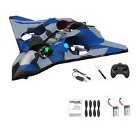 WFang625 Remote Control RC Plane, Foam Fighter Jet with LED Lights & 360° Flips, USB Rechargeable Airplane Toy for Kids Adults Age 7+