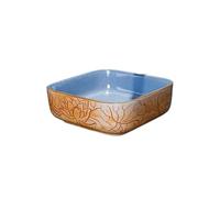 WFchenj222-6 Bathroom Sinks - Artistic Retro Above Counter Basin Handmade Lotus Texture Ceramic Bathroom Sink (Single Basin)