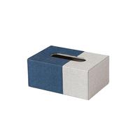 WFchenj222-6 Tissue Box Cover- Fabric Tissue Box Square Clashing Colour For Home Hotel Room Desktop Tissue Box Facial Tissue Case(Blue)