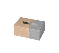 WFchenj222-6 Tissue Box Cover- Fabric Tissue Box Square Clashing Colour For Home Hotel Room Desktop Tissue Box Facial Tissue Case(Beige)