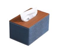WFchenj222-6 Tissue Box Cover- Fabric Tissue Box Square Clashing Colour for Home Hotel Toilet Desktop Tissue Box Facial Tissue Case(Blue)