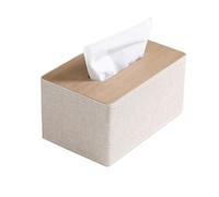 WFchenj222-6 Tissue Box Cover- Fabric Tissue Box Square Clashing Colour for Home Hotel Toilet Desktop Tissue Box Facial Tissue Case(Beige)