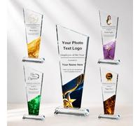 WFE Personalised Crystal Award Trophy, Custom Engraved Glass Plaque with Name & Text, Premium K9 Crystal for Staff Recognition, Company Appreciation, Retirement and Leadership