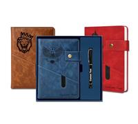 WFE Personalised Notebook A5 Leather Executive Organiser Lined Journa | Customizable notebook with laser engraving. 100 GSM paper, secure snap clasp, pen loop & card slot. Premium business gift