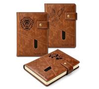 WFE Personalised Notebook A5 Leather Executive Organiser Lined Journa | Customizable notebook with laser engraving. 100 GSM paper, secure snap clasp, pen loop & card slot. Premium business gift