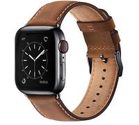 WFEAGL Leather Strap Compatible with Apple Watch Strap 41 mm 40 mm 38 mm, Genuine Leather Strap Replacement Strap Men Women Bracelet for iWatch Series Ultra SE 9 8 7 6 5 4 3 2 1, Red Brown