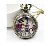 WFENG Retro Personality Tide Male Quartz Pocket Watch, Gift Pendant Necklace Female Students Creative/Golden/D