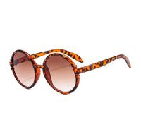 WFFZTZW Fashion Oversized Frame Round Frame Women's Sunglasses Men Outdoor Driving Uv400(Leopard Tea)