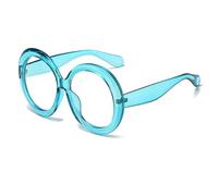 WFFZTZW Oval Fashion Eyeglass Frame Women Retro Men Frame Trend Transparent(blue)