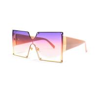 WFFZTZW Oversized Sunglasses Women Rimless Sun Glasses One Piece Gradient Luxury Shades Retro UV400 Vintage Men,purple