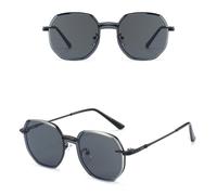 WFFZTZW Removable Sunglasses Women Men Hexagon Glasses Clip On Lens Glasses,Black black