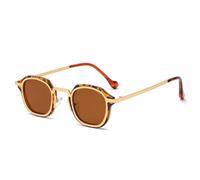 WFFZTZW Retro Punk Small Round Sunglasses for Women Men Glasses(C11DemiBrown)