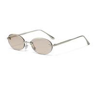 WFFZTZW Stylish and High-end Borderless Retro Oval Glasses Are Versatile Sunglasses for Both Men and Women's Street Style