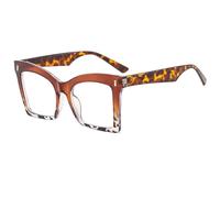 WFFZTZW Stylish Butterfly Glasses Frame Women Casual Rivet(Tea)