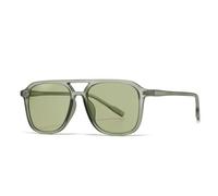 WFFZTZW Vintage Double Bridge Sunglasses for Women Men Punk Oversized Big Frame Luxury(Olive Green)