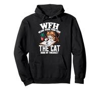 WFH MEANS WORK FROM HOOK THE CAT SIGNS MY TIMESHEET Pullover Hoodie