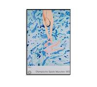 Wfhbcnhg David Hockney Swimming Pool Diving Vintage Abstract Posters Canvas Print Aesthetic Wall Art Modern Home Decor for Bedroom Living Room 12x18inch(30x45cm) Unframe-style