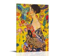 Wfhbcnhg Gustav Klimt Abstract Color Oil Painting Prints Posters Canvas Print Aesthetic Wall Art Modern Home Decor for Bedroom Living Room 16x24inch(40x60cm) Frame-style