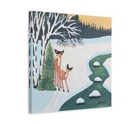 Wfhbcnhg Maud Lewis Countryside Style Abstract Oil Painting Posters Canvas Print Aesthetic Wall Art Modern Home Decor for Bedroom Living Room 28x28inch(70x70cm) Frame-style