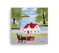 Wfhbcnhg Maud Lewis Countryside Style Abstract Oil Painting Posters Canvas Print Aesthetic Wall Art Modern Home Decor for Bedroom Living Room 24x24inch(60x60cm) Unframe-style