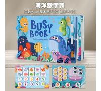 WFKKMEQ Busy Board Book, Montessori Toys for 1 2 3 4 Year Old Number Busy Boards Educational Toy Interactive Activity Books for Baby Educational Activities Travel Toys Birthday Gift for Boys Girls