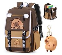 WFKKMEQ Capybara Backpack, Capybara Schoolbag Children's Rucksack with Ornaments Cartoon School Bag Daypack Lightweight Rucksack Travel Bags Nursery Book Bag Toddler Backpack Casual Daypack