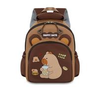 WFKKMEQ Capybara Backpack, Capybara Schoolbag for Children's Cartoon Rucksack Lightweight Bookbag Casual Daypack School Backpack Adjustable Rucksack School Bag for Kids(24x23x10cm)