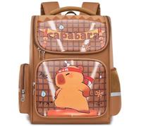 WFKKMEQ Capybara Backpack for Children's, Capybara School Bags Cartoon Rucksack Lightweight Book Bag Children's Casual Daypack Schoolbags Travel Backpack Preschool Bookbag for Campus Animal Set