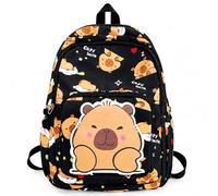 WFKKMEQ Capybara Backpack, Rucksack Children's Schoolbag with Ornaments Cartoon Daypack School Bag Lightweight Rucksack Travel Bags Nursery Book Bags Toddler Backpack Casual Daypack for Kids