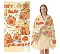 WFKKMEQ Capybara Beach Towel, Quick Dry Microfibre Towels Super Absorbent Sandproof Beachs Bath Towels Pool Towel SwimmingTowel Lightweight Printed BeachTowels for Bath Camping Swimming(75 * 150CM)