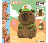 WFKKMEQ Capybara Building Blocks, 3D Puzzle Brick Toys DIY Blocks Mini Animal Buildings Block Set 3D Building Figures Ornaments Micro Construction Buildings Bricks Gifts for Birthday(18x10.5x10.5CM)