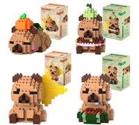 WFKKMEQ Capybara Building Blocks, 4PCS Capybara DIY Blocks 3D Puzzle Brick Micro Buildings Block Set Building Figures Ornaments 3D Puzzle Brick Micro Construction Buildings Bricks (14 years and older