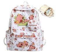 WFKKMEQ Capybara Children's Backpack, School Backpack, Children's Backpacks, Nylon School Bag, Children's Backpacks, Cute School Bag, Casual Daypack, Lightweight Backpack for Travel, School, Birthday