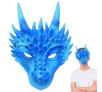 WFKKMEQ Dragon Mask, Unisex Dragon Cosplay Mask, Scary Animal Half Horrible Masquerade for Halloween Cosplay Party